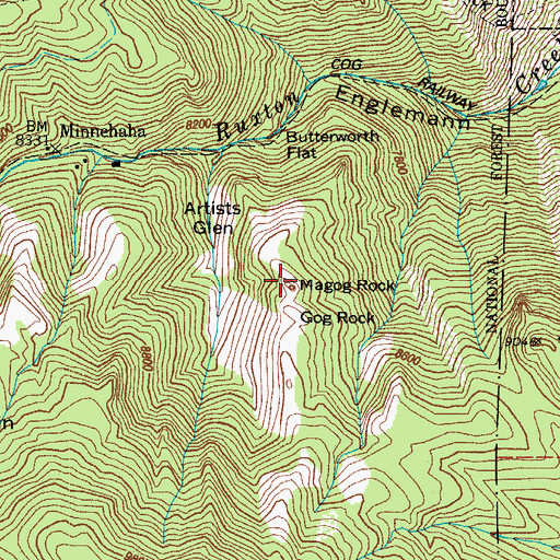 Topographic Map of Magog Rock, CO