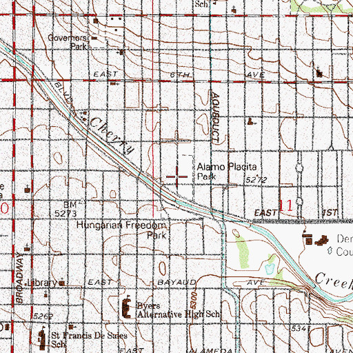 Topographic Map of Alamo Placita Park, CO