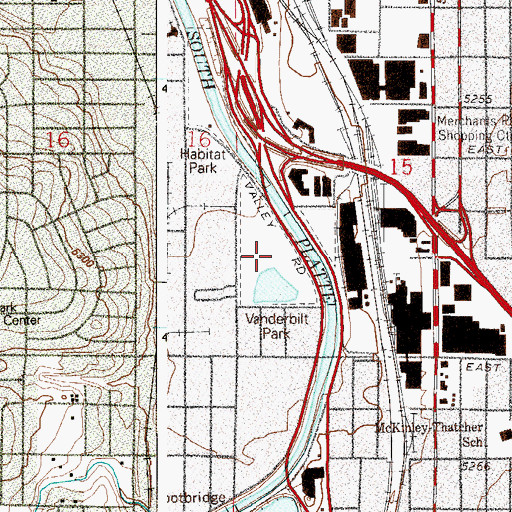 Topographic Map of Vanderbilt Park, CO