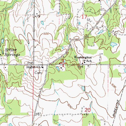 Topographic Map of Shiloh Cemetery, IL