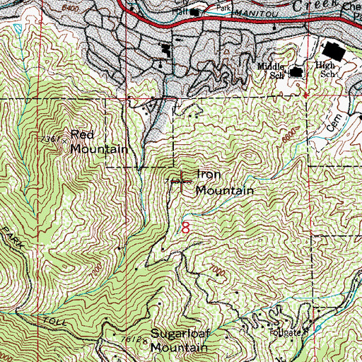Topographic Map of Iron Mountain, CO