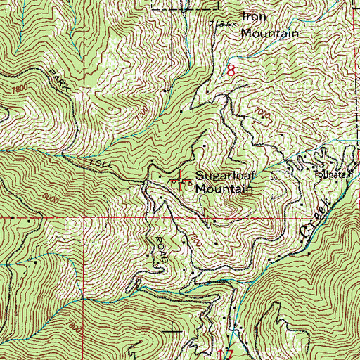 Topographic Map of Sugarloaf Mountain, CO