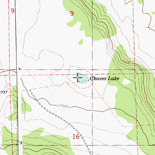 Topographic Map of Chavez Lake, NM