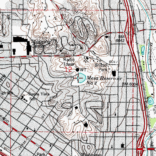 Topographic Map of Mesa Reservoir Number 2, CO