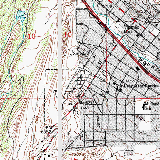 Topographic Map of Fairview Cemetery, CO