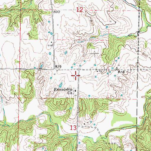 Topographic Map of Narrows Creek Post Office, MO