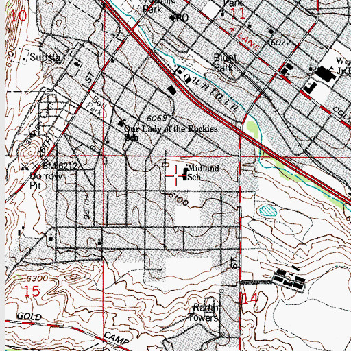 Topographic Map of Midland International Elementary School, CO