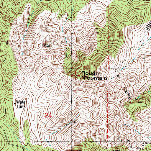 Topographic Map of Rough Mountain, NM