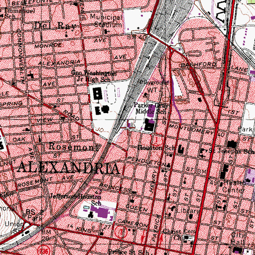 Topographic Map of Braddock Road Metro Station, VA
