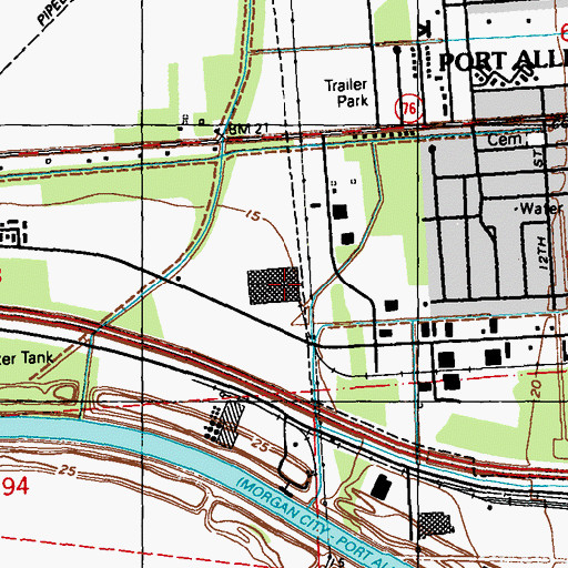 Topographic Map of Parish Governing Authority District 9, LA
