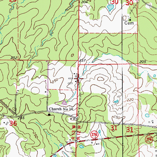 Topographic Map of Township 3, AR