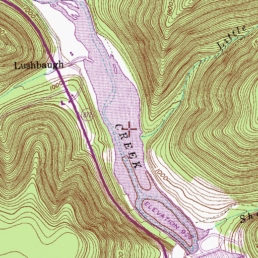 Topographic Map of George B Stevenson Reservoir, PA