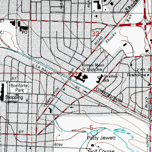 Topographic Map of Horace Mann Middle School, CO