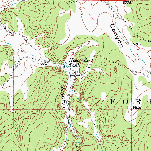 Topographic Map of Ancho Gulch, NM
