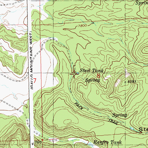 Topographic Map of Steel Tank, NM
