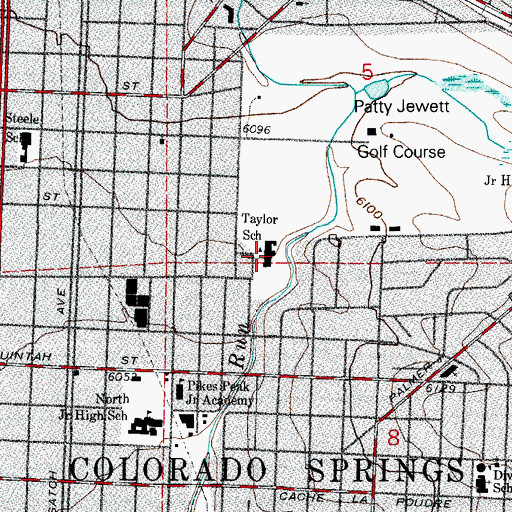 Topographic Map of Alice Bemis Taylor Elementary School, CO