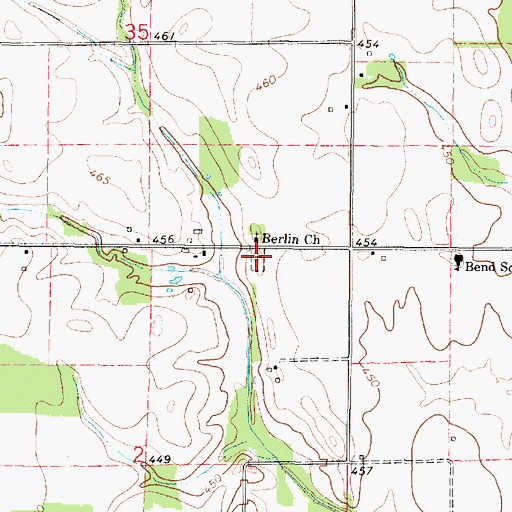 Topographic Map of Berlin Cemetery, IL
