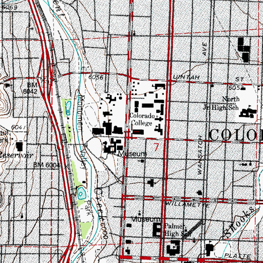 Topographic Map of Colorado College, CO