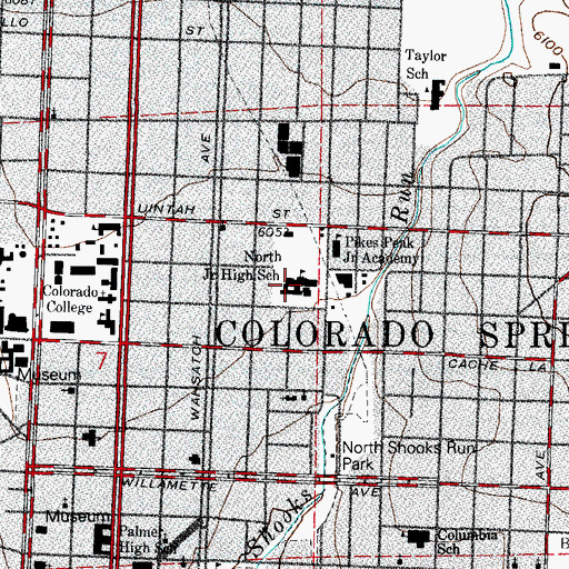 Topographic Map of North Middle School, CO