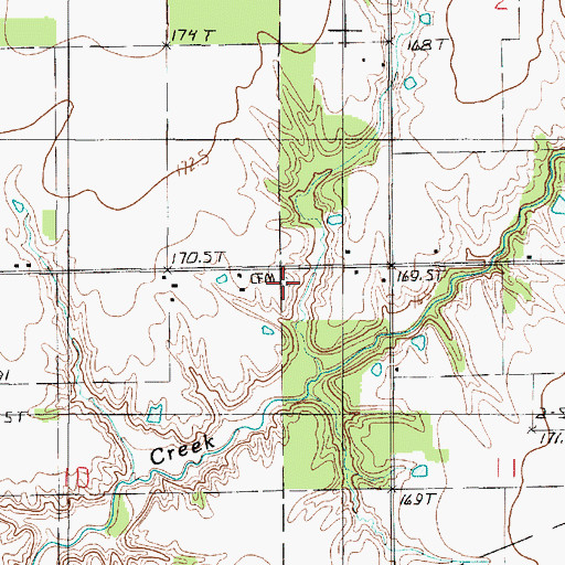 Topographic Map of Dix Cemetery, IL
