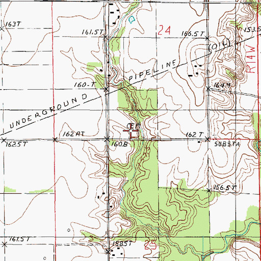 Topographic Map of Harmony Cemetery, IL