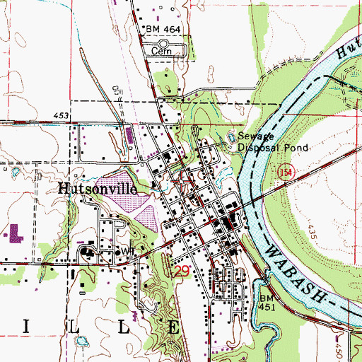 Topographic Map of Hutson Old Cemetery, IL