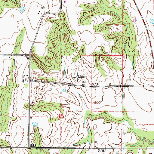 Topographic Map of Maddox Cemetery, IL