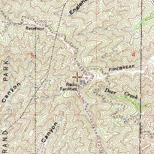 Topographic Map of Tongva Peak, CA