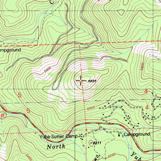 Topographic Map of Schroeder Mountain, CA