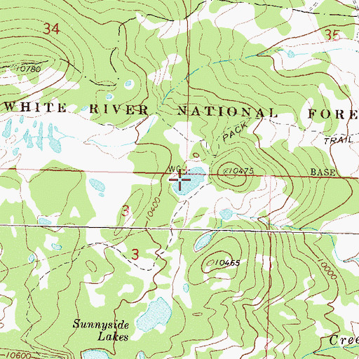 Topographic Map of Benton Lake, CO