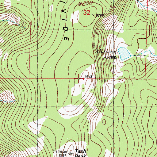Topographic Map of Harrison Peak, MT