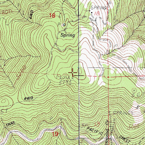 Topographic Map of Ogden Hill, OR