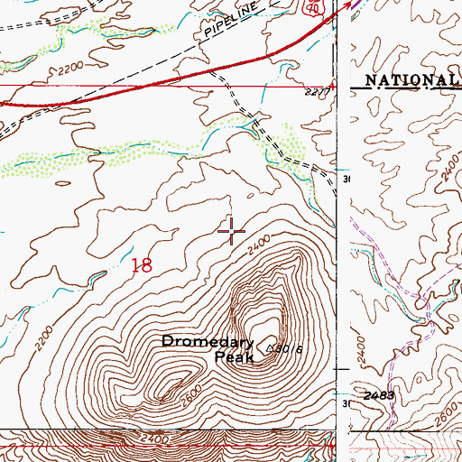Topographic Map of North Pinal Division, AZ