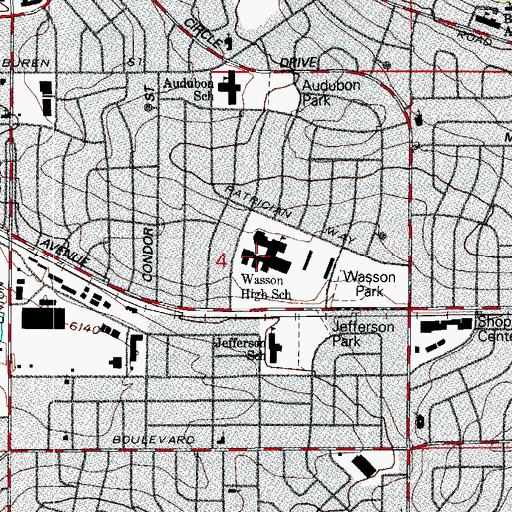 Topographic Map of Roy J Wasson Academic Campus, CO