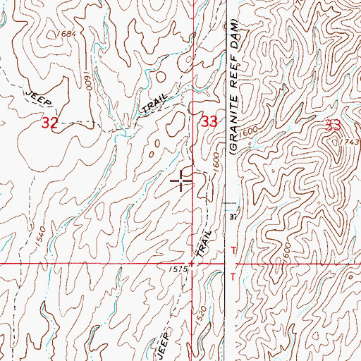 Topographic Map of Salt River Division, AZ