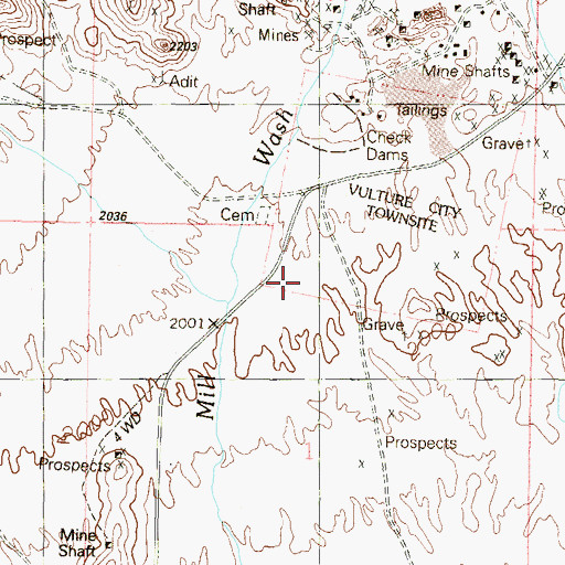 Topographic Map of Wickenburg Division, AZ