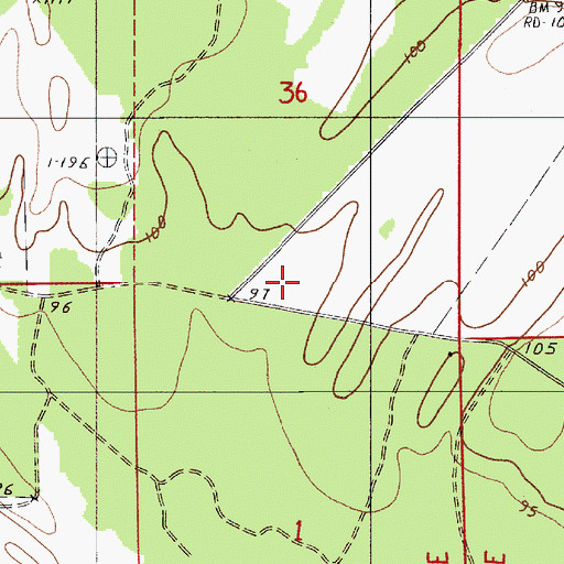 Topographic Map of Southwest Dallas Division (historical), AL