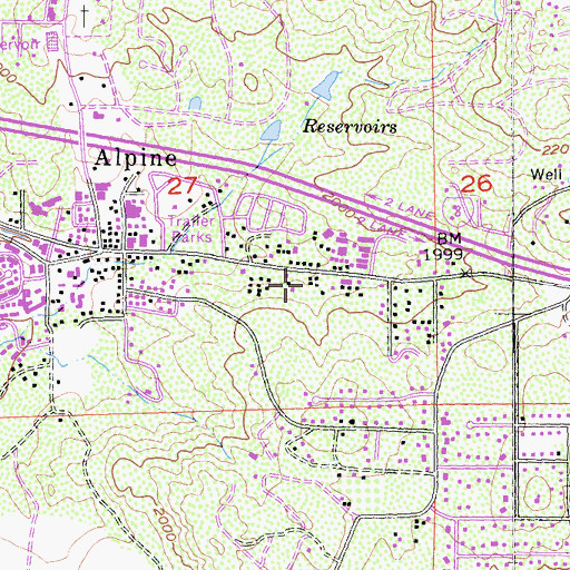 Topographic Map of Alpine Division, CA