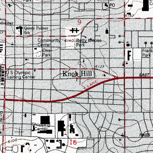 Topographic Map of Knob Hill, CO