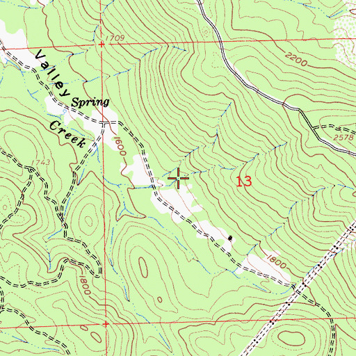 Topographic Map of Angels City Division, CA