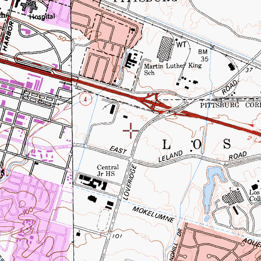 Topographic Map of Antioch-Pittsburg Division, CA