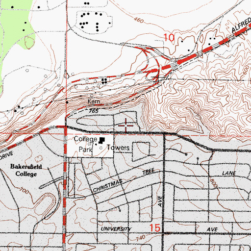 Topographic Map of Bakersfield Division, CA