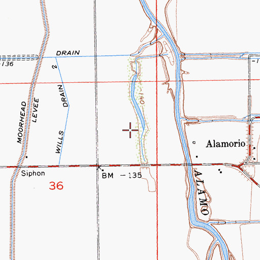 Topographic Map of Brawley Division, CA