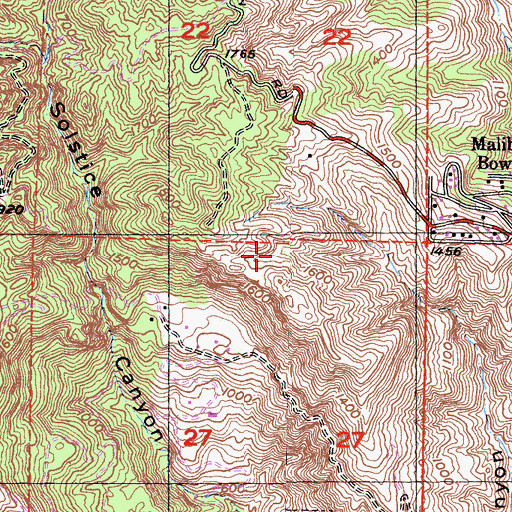 Topographic Map of Calabasas Division (historical), CA