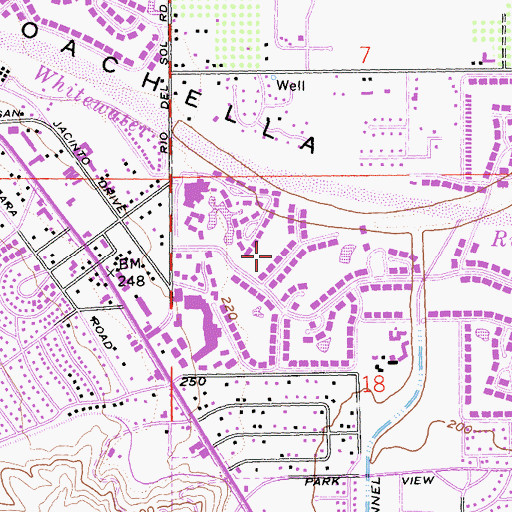 Topographic Map of Cathedral City-Palm Desert Division, CA