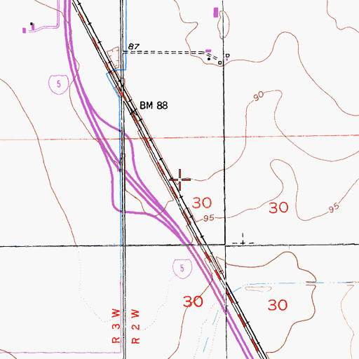 Topographic Map of Central Colusa Division, CA