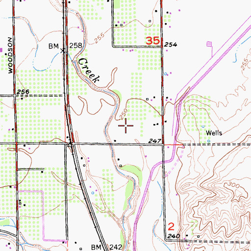 Topographic Map of Corning Division, CA