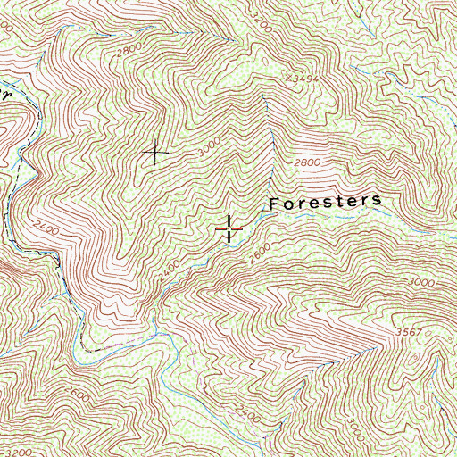 Topographic Map of Cuyama Division, CA