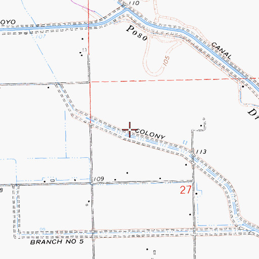 Topographic Map of Dos Palos Division, CA