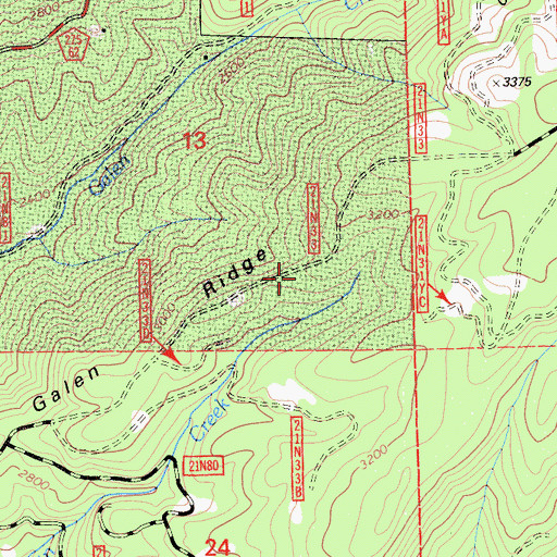 Topographic Map of Feather Falls Division, CA